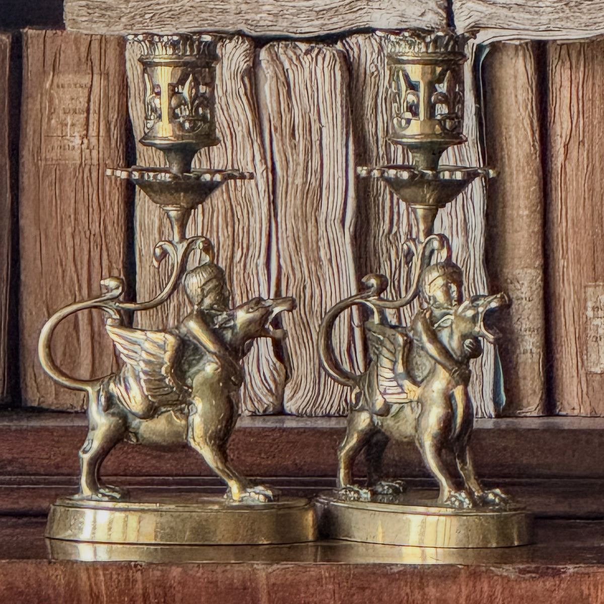 A Pair of Early 19th Century Gilt Bronze Candlesticks