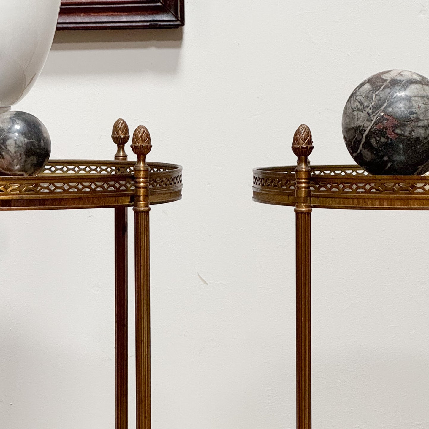 A Pair of Mid Century Maison Baguès Mirrored Side Tables