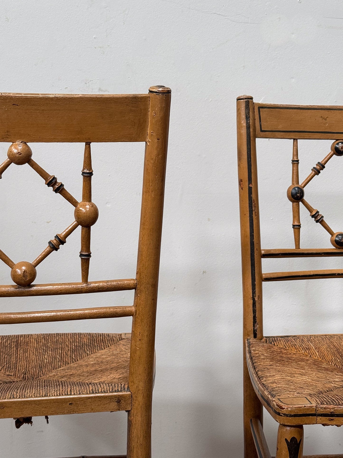 A Pair of Regency Painted Side Chairs