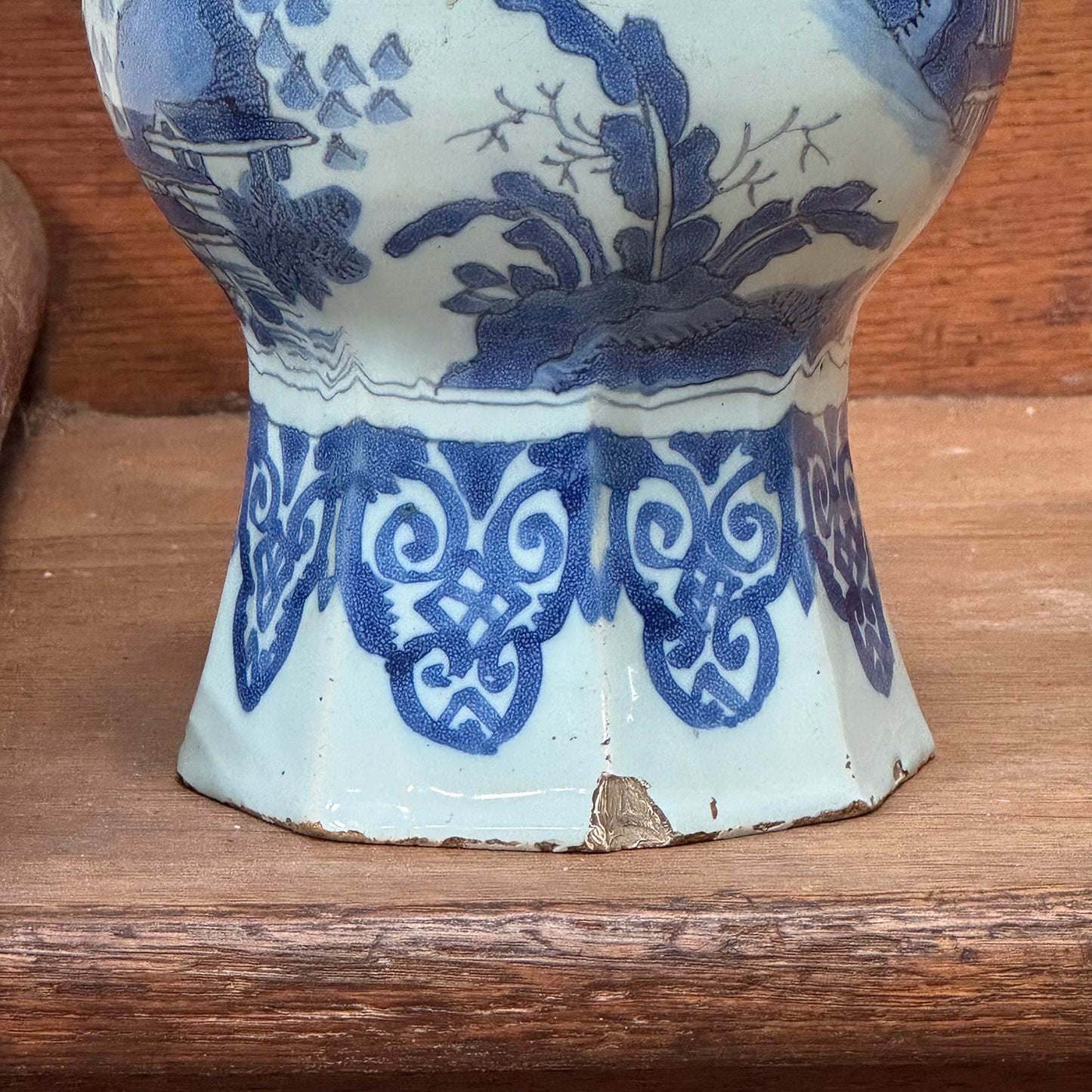 An Early 18th Century Dutch Delftware Baluster Vase