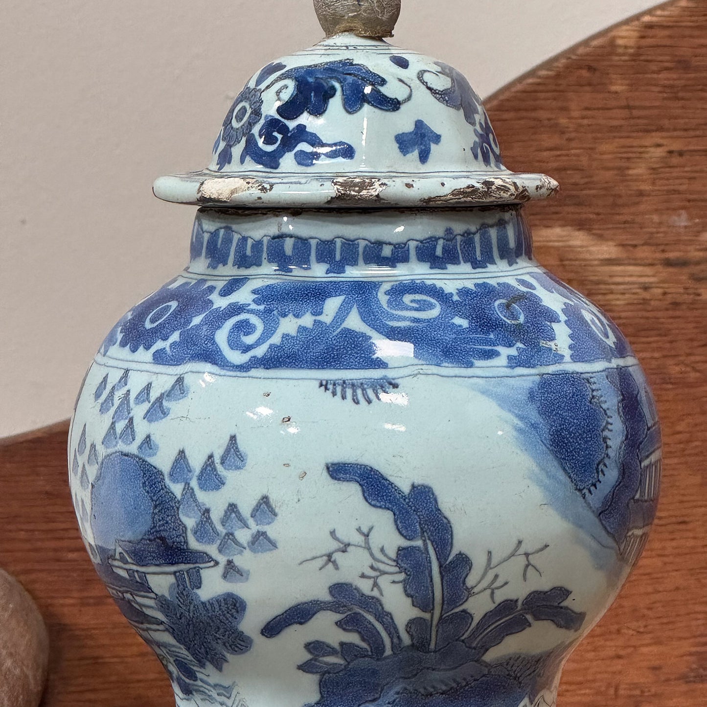 An Early 18th Century Dutch Delftware Baluster Vase