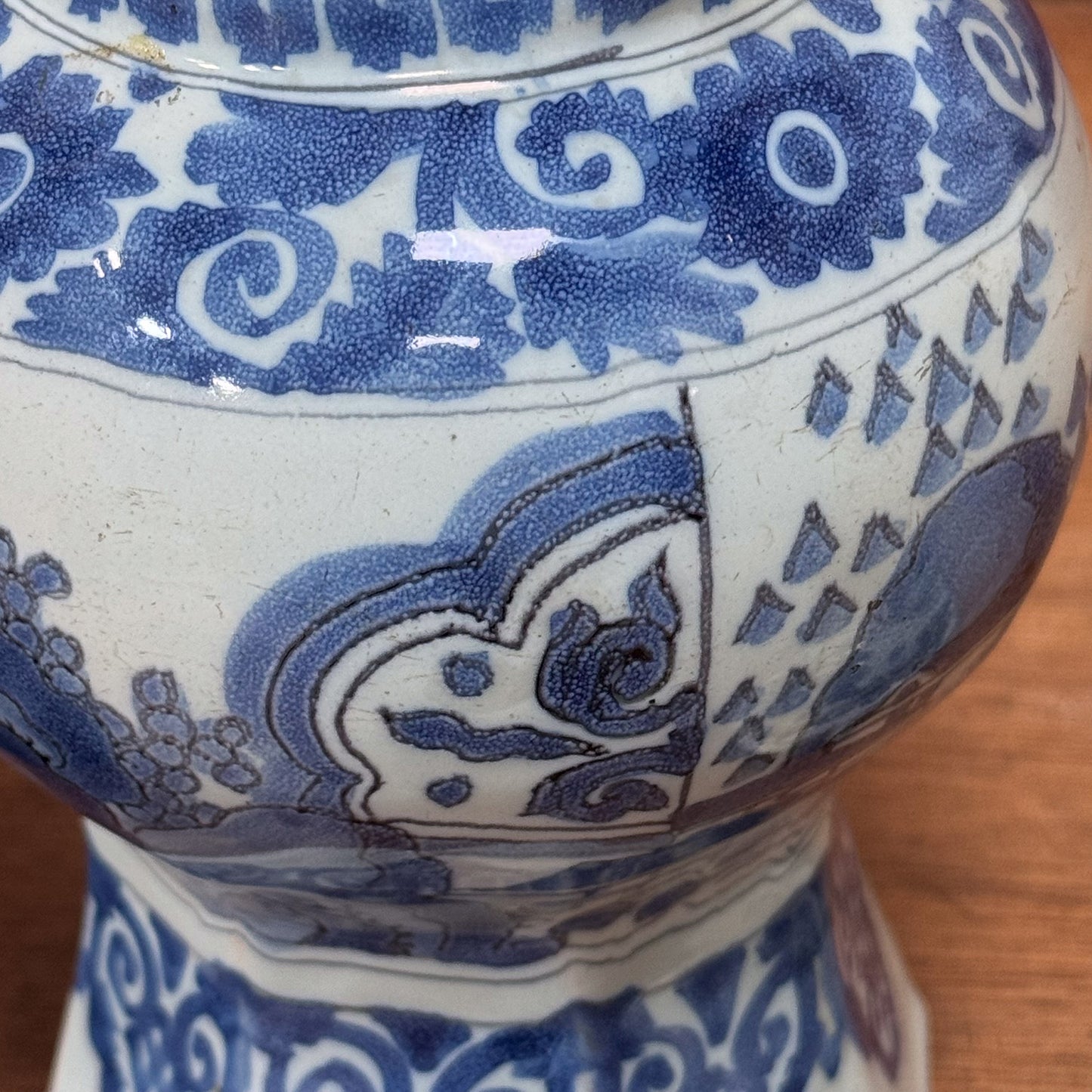 An Early 18th Century Dutch Delftware Baluster Vase