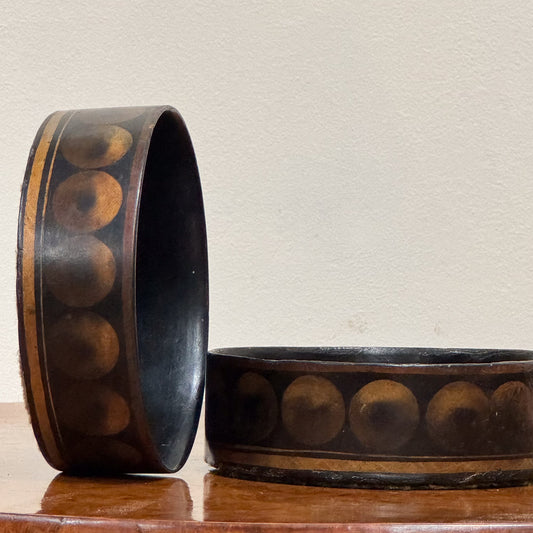A Pair of Regency Lacquer Wine Coasters