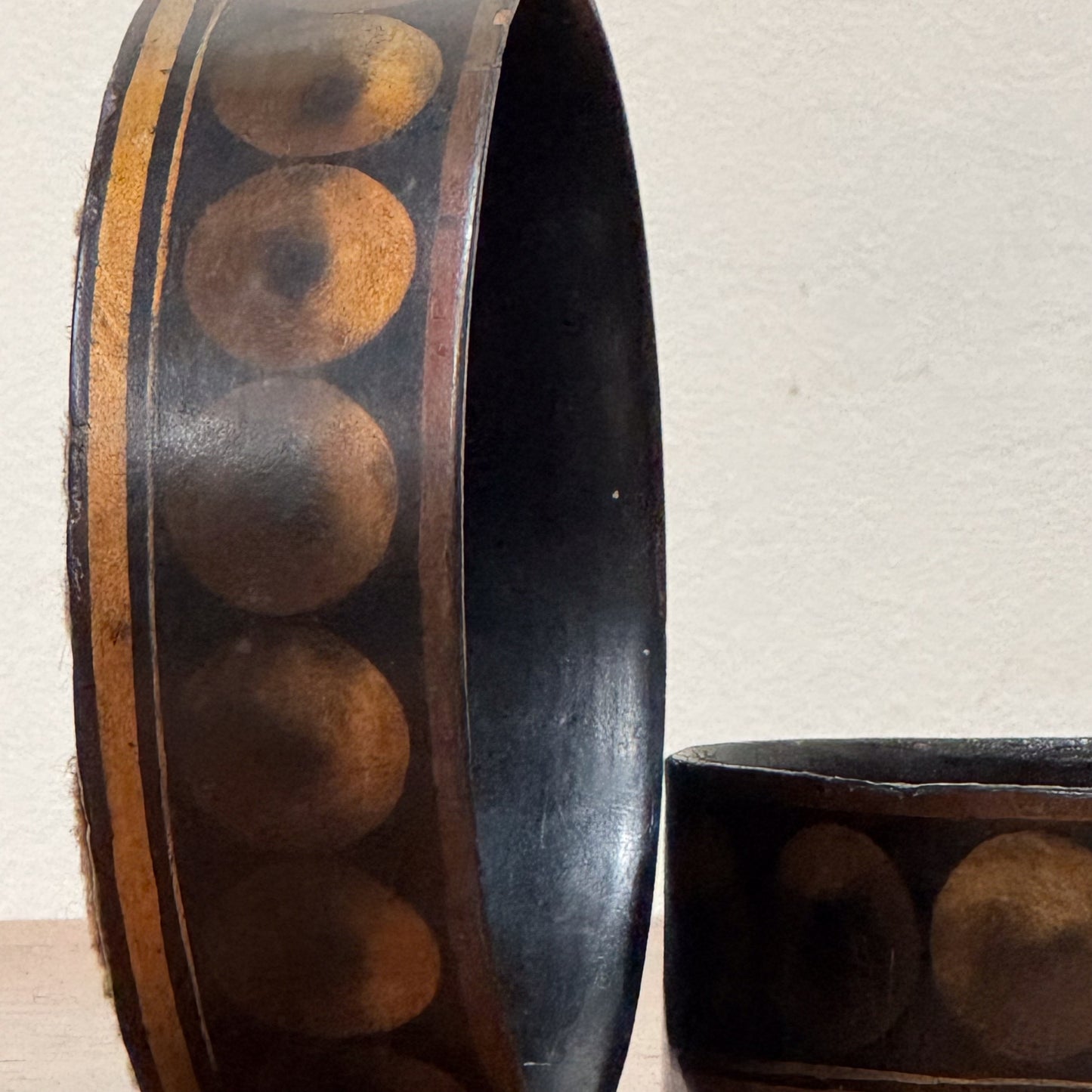 A Pair of Regency Lacquer Wine Coasters