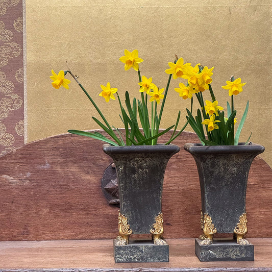 A Pair of 19th Century French Toleware Vases