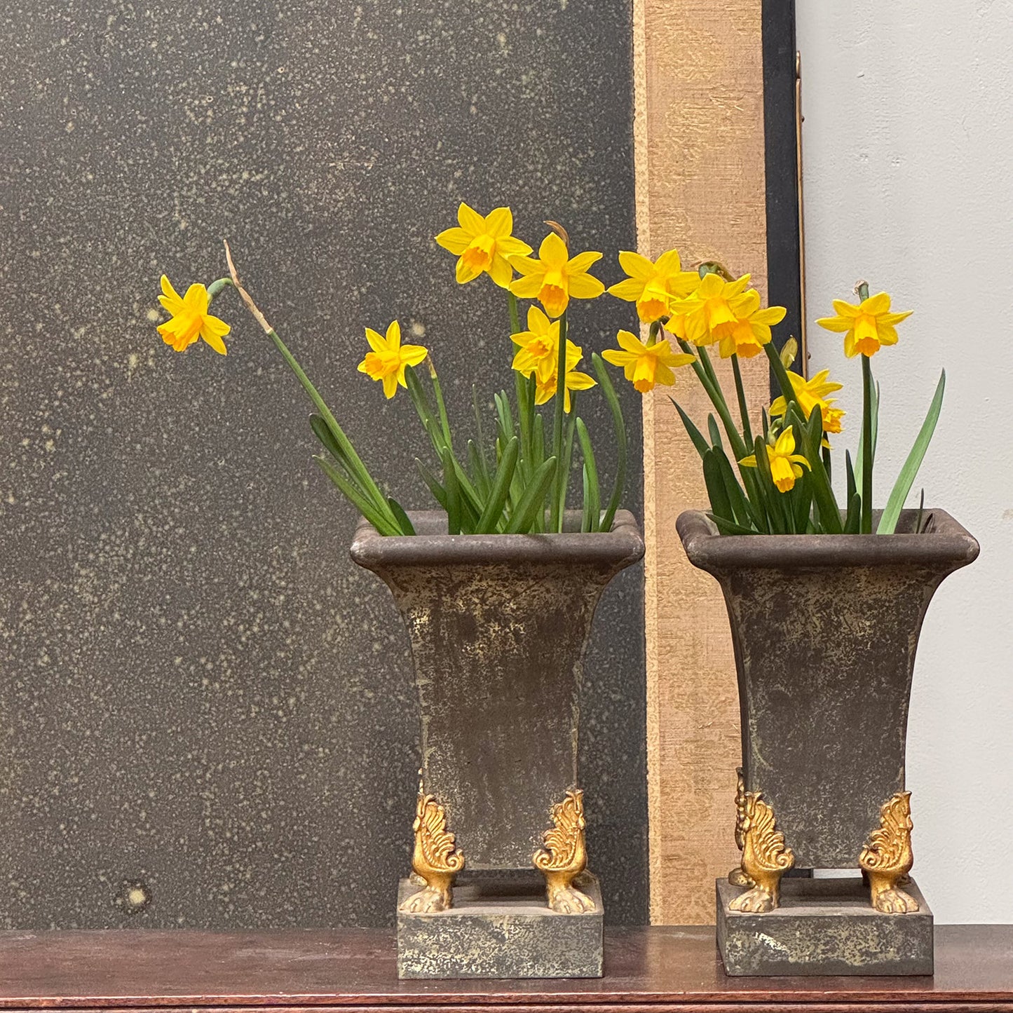 A Pair of 19th Century French Toleware Vases