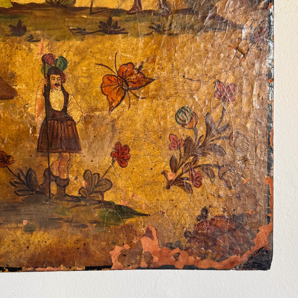 An 18th Continental Leather Marriage Panel