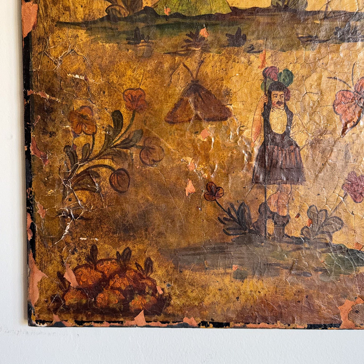 An 18th Continental Leather Marriage Panel
