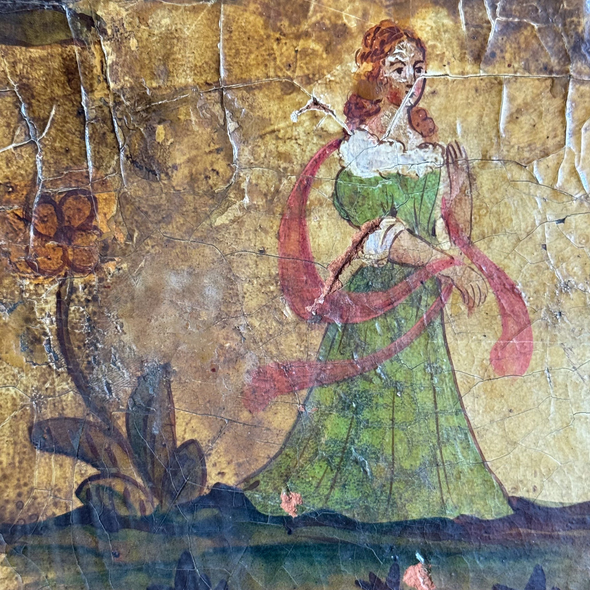 An 18th Continental Leather Marriage Panel