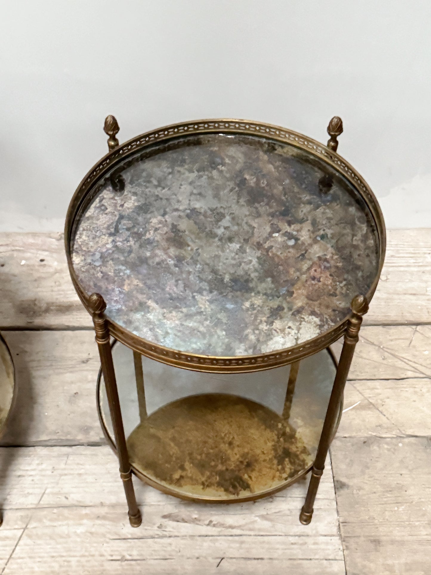 A Pair of Mid Century Maison Baguès Mirrored Side Tables