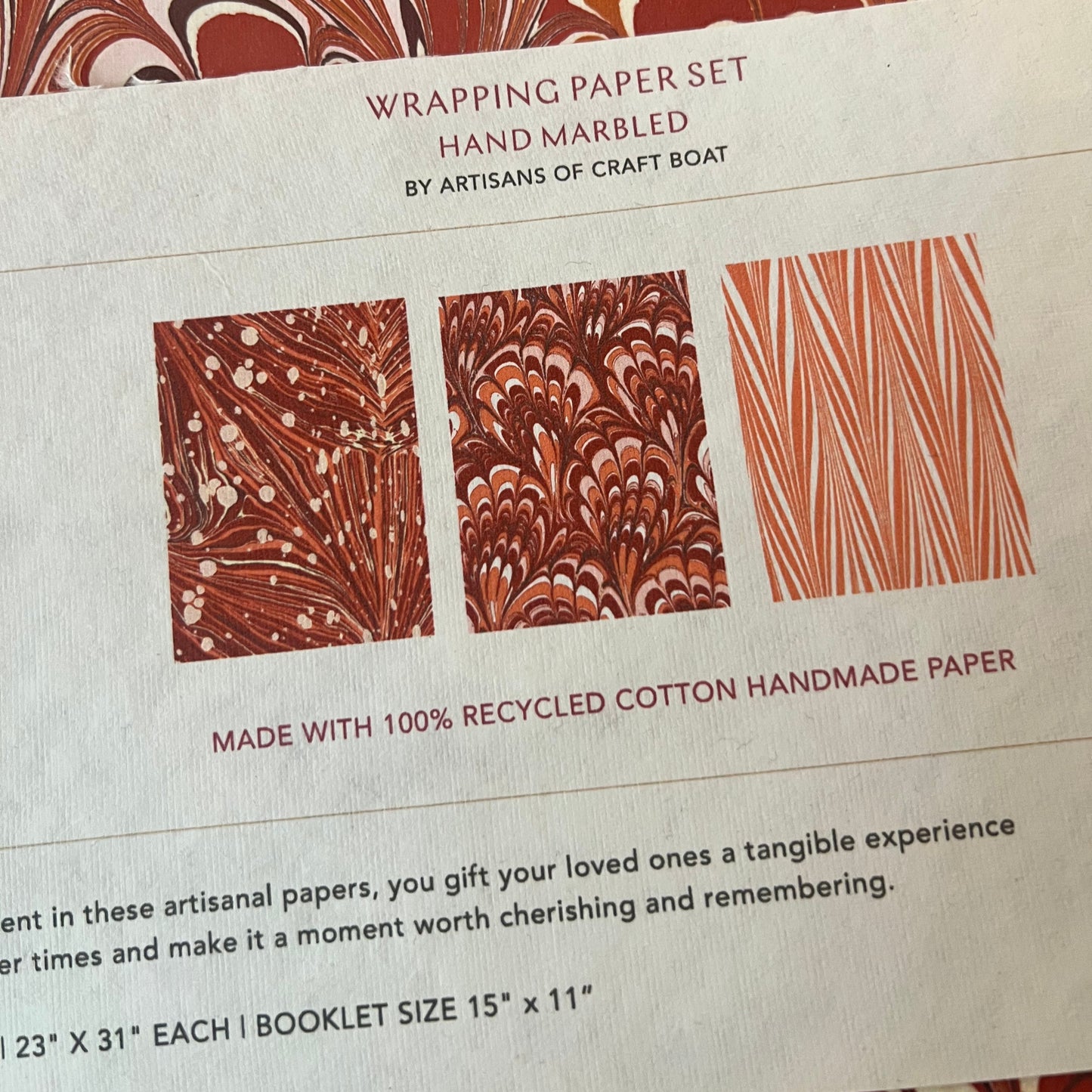 Marbled Wrapping Paper Set - Red