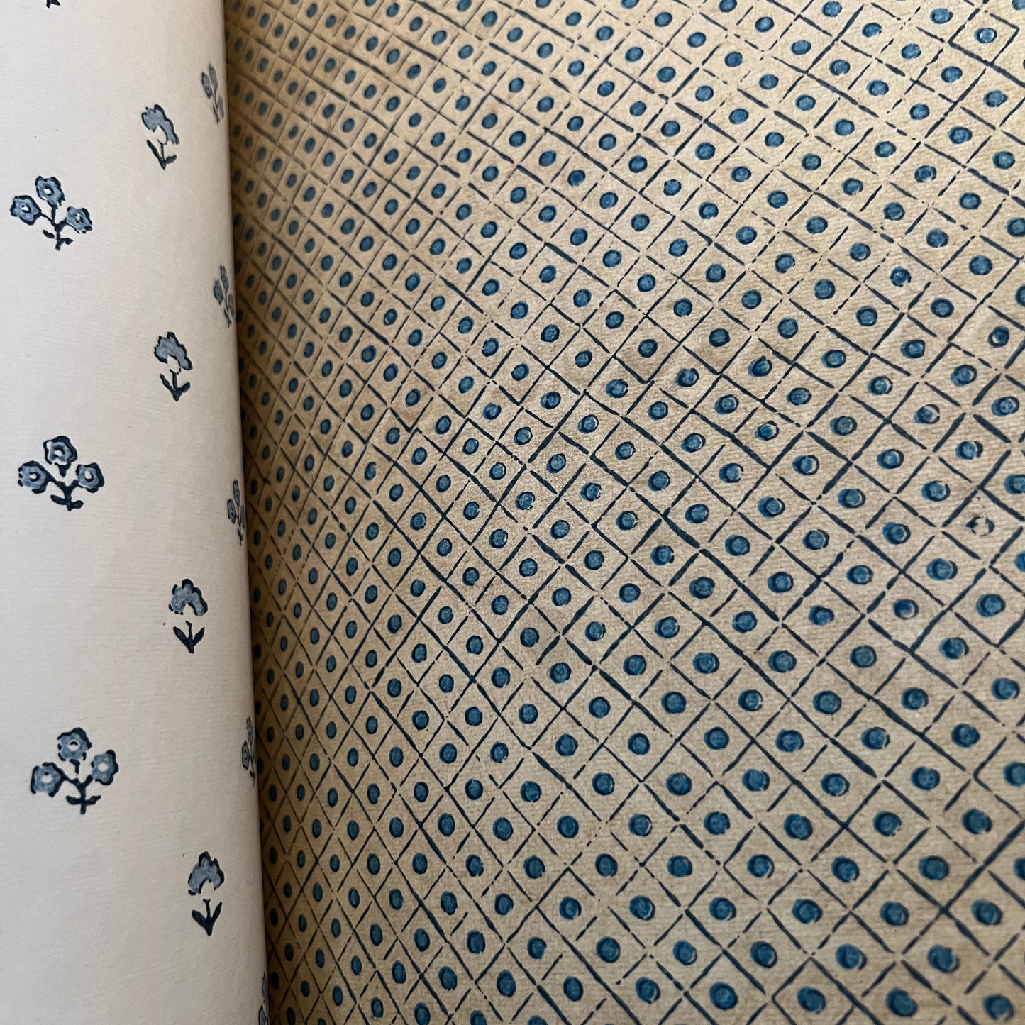 Block Printed Wrapping Paper Set - Blue
