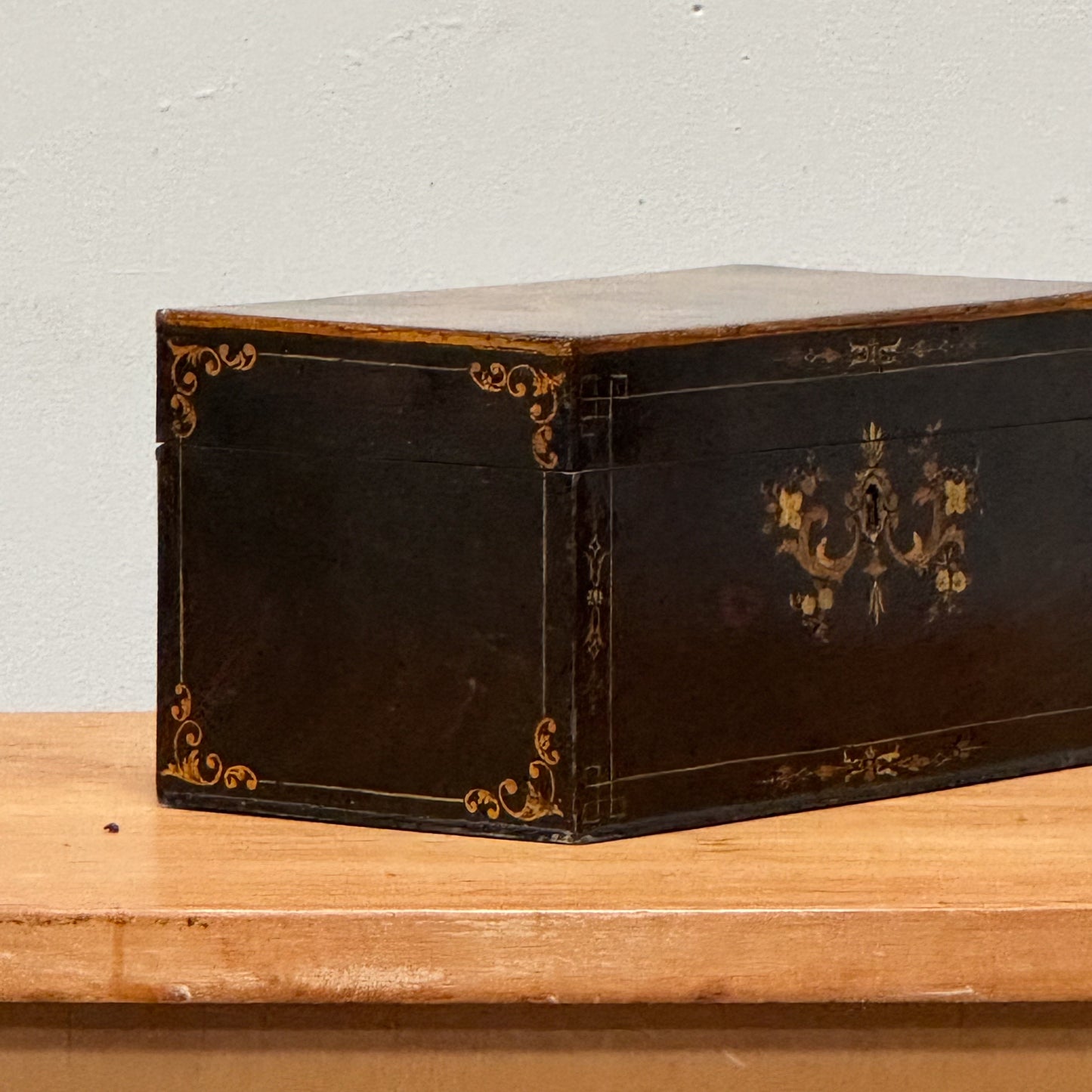 A Rare Toleware Tea Caddy