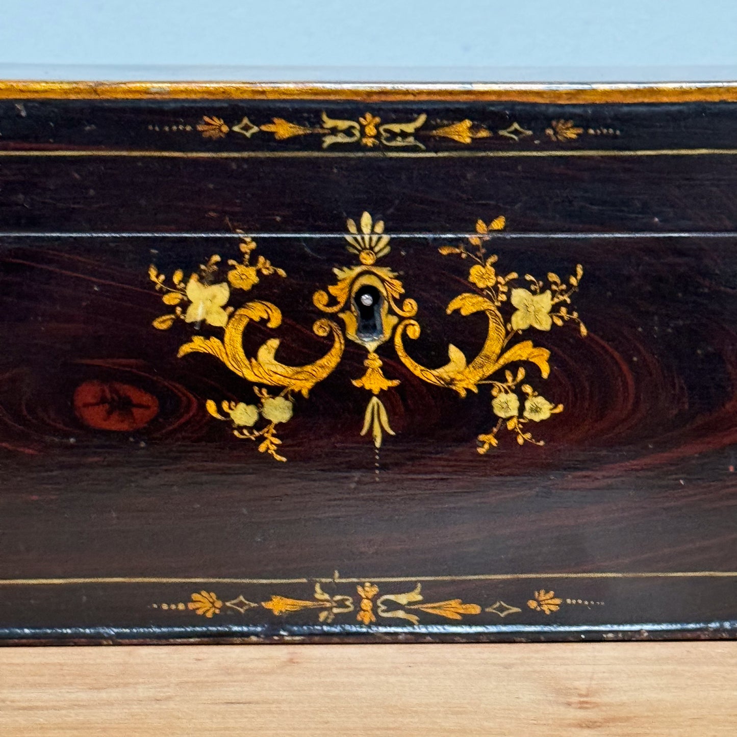 A Rare Toleware Tea Caddy