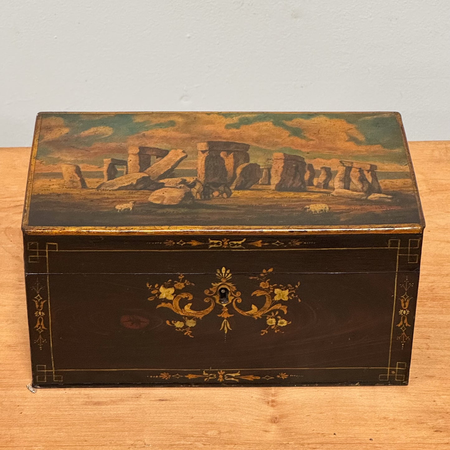 A Rare Toleware Tea Caddy