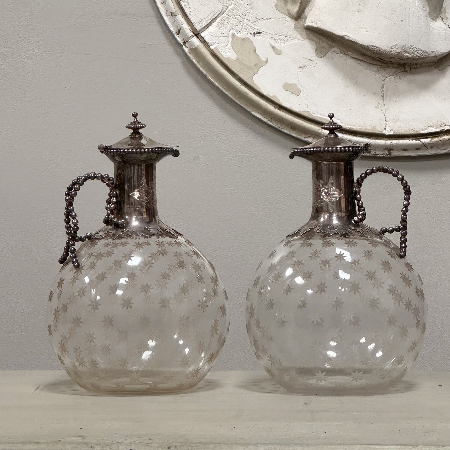 A Pair of Mid 19th Century Claret Jugs