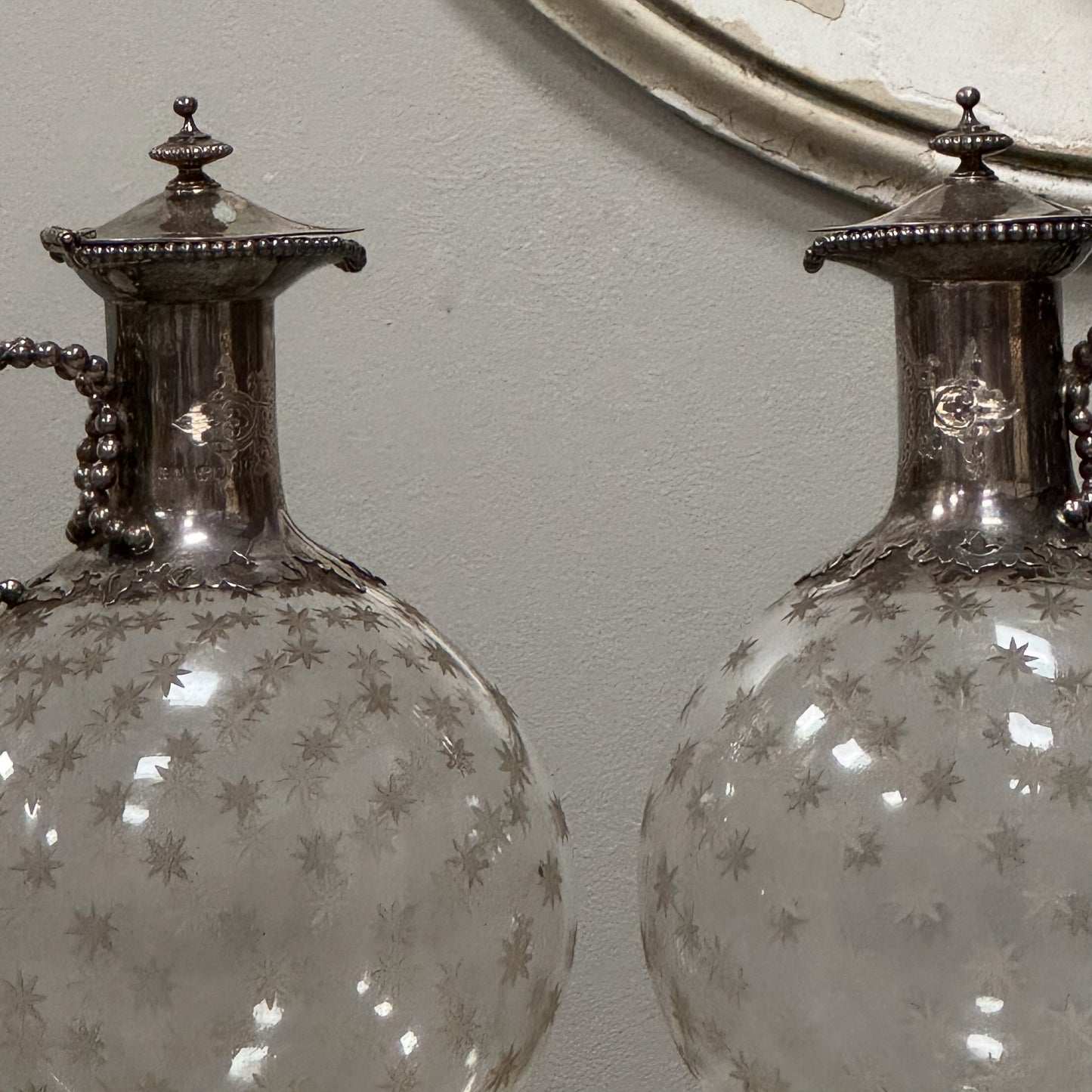 A Pair of Mid 19th Century Claret Jugs