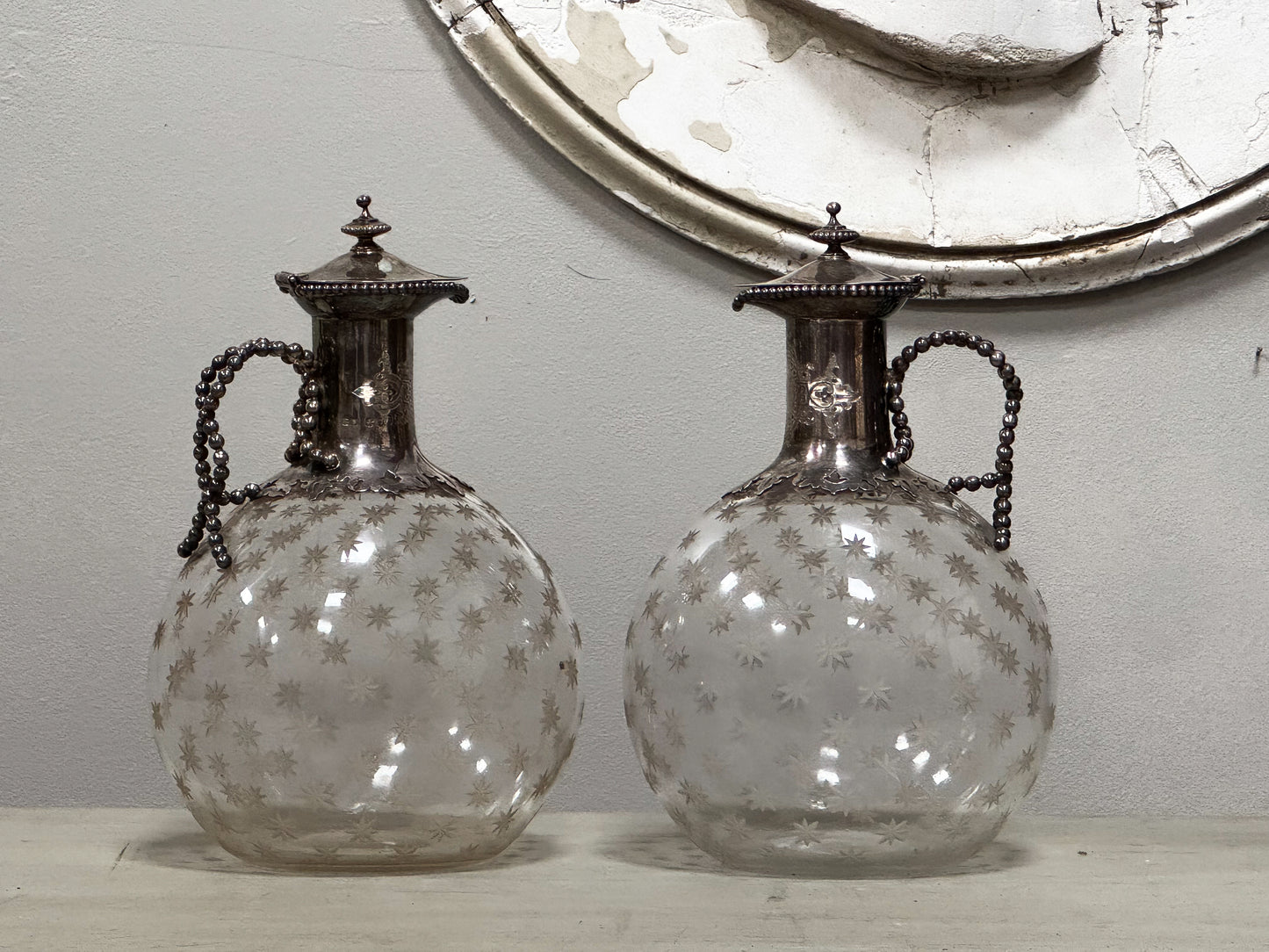 A Pair of Mid 19th Century Claret Jugs