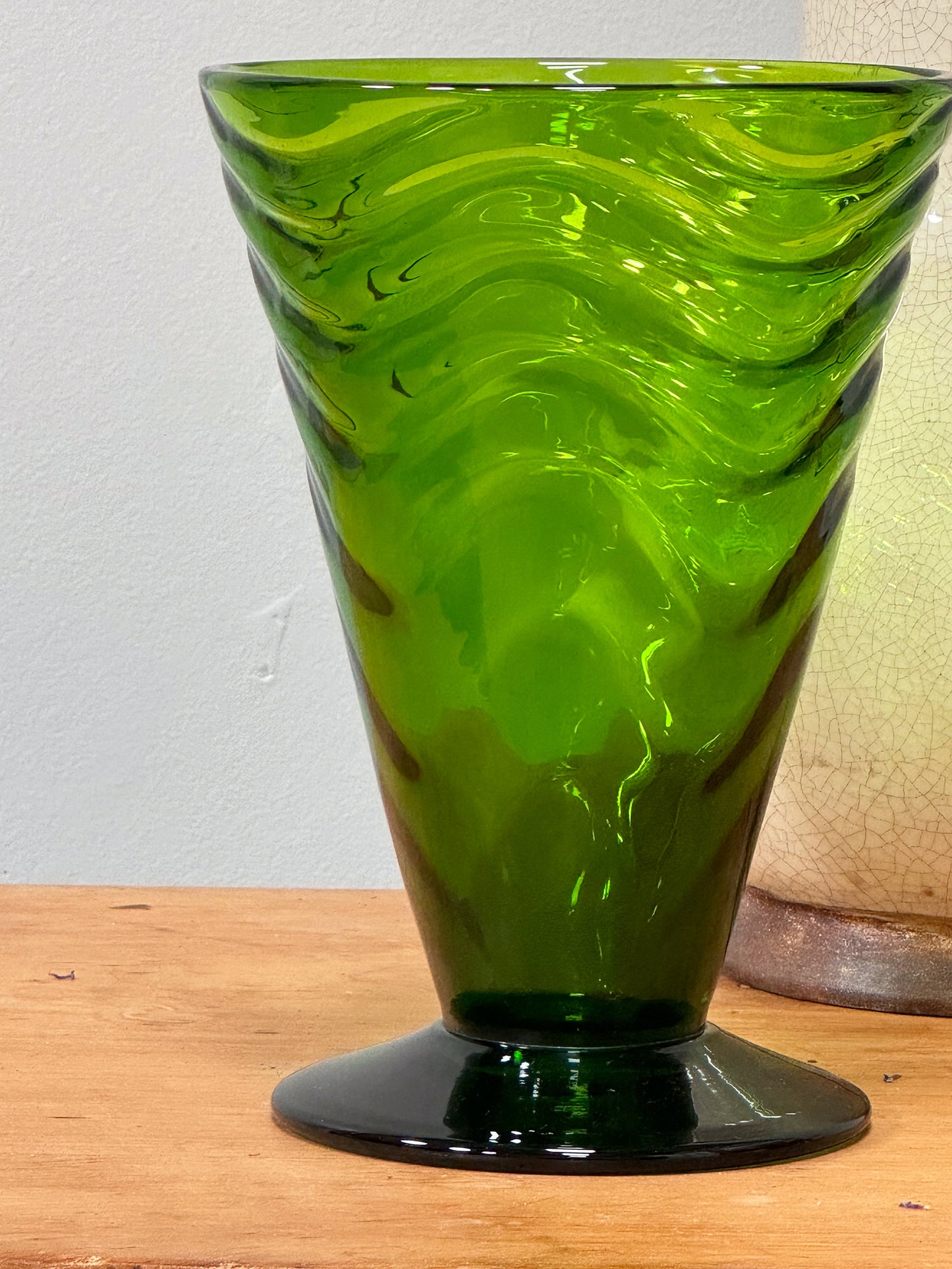 A White Friars Green Glass Vase