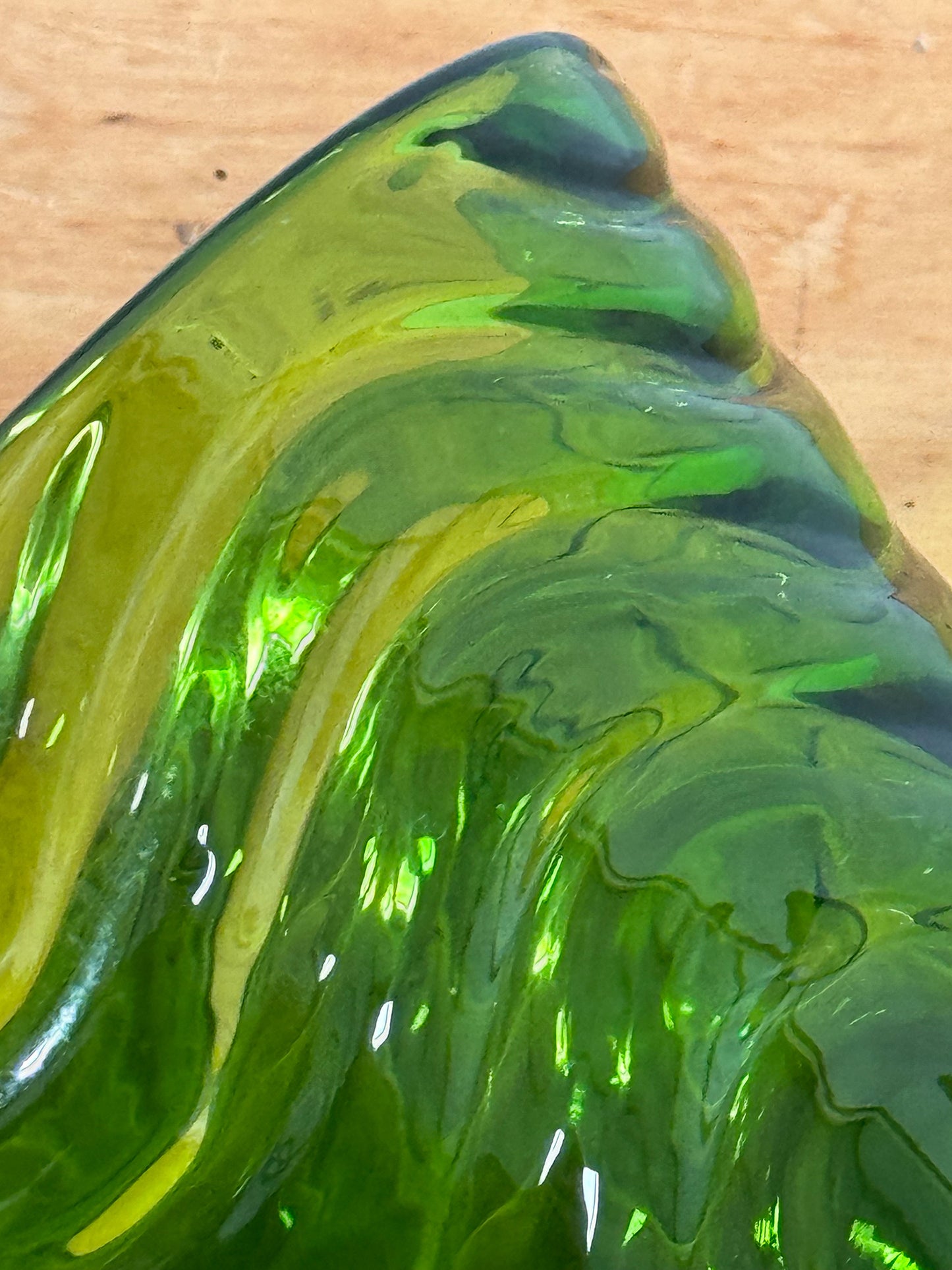 A White Friars Green Glass Vase