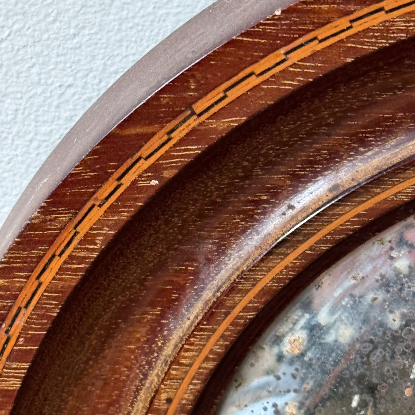 A Late 19th Century Mahogany Convex Mirror