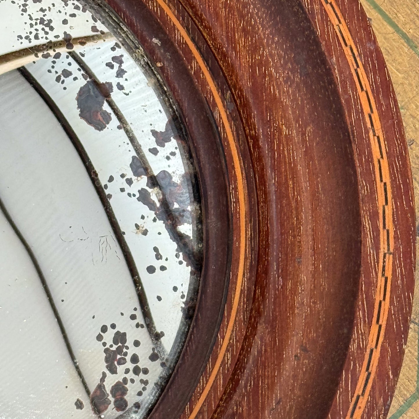 A Late 19th Century Mahogany Convex Mirror