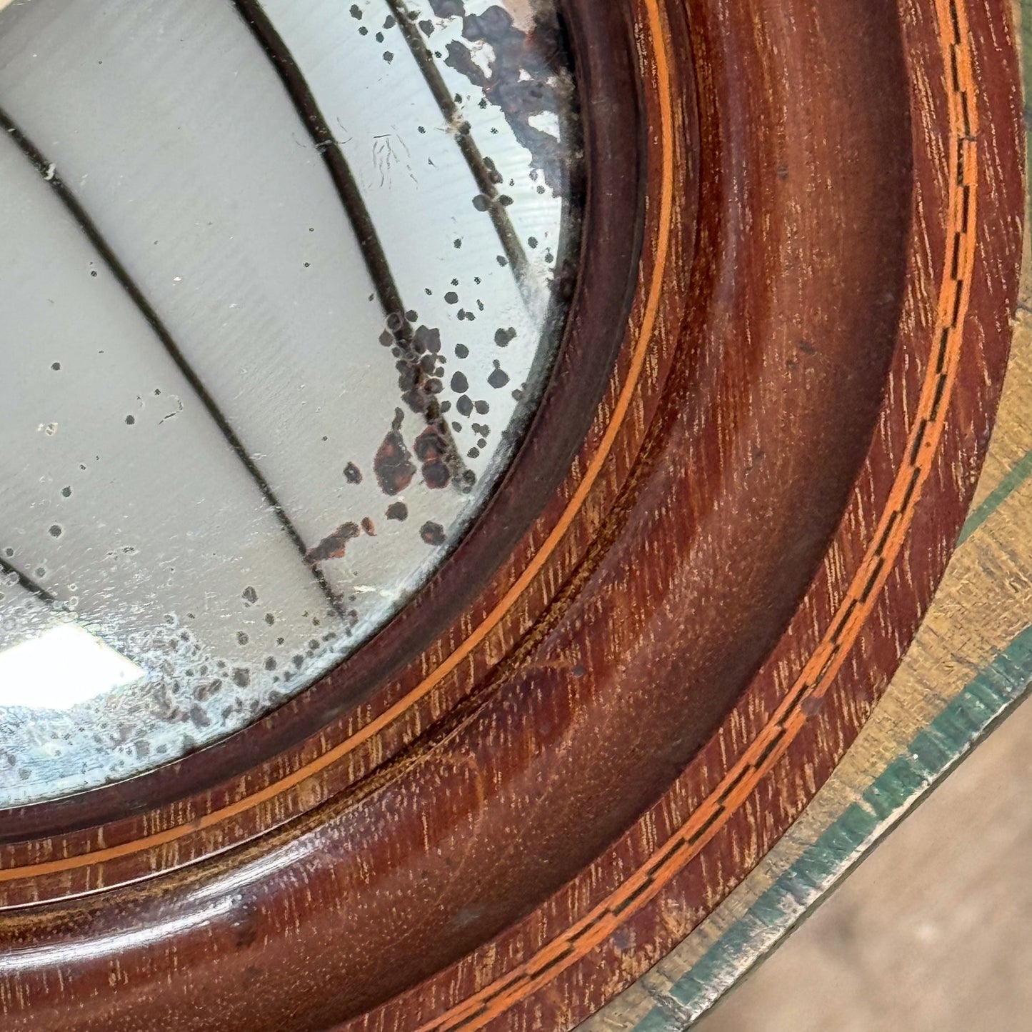 A Late 19th Century Mahogany Convex Mirror