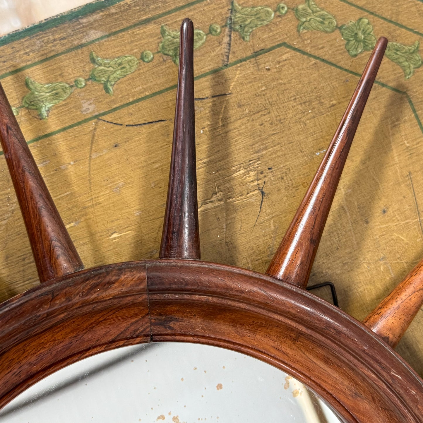 An Early 20th Century Mahogany Sunburst Mirror