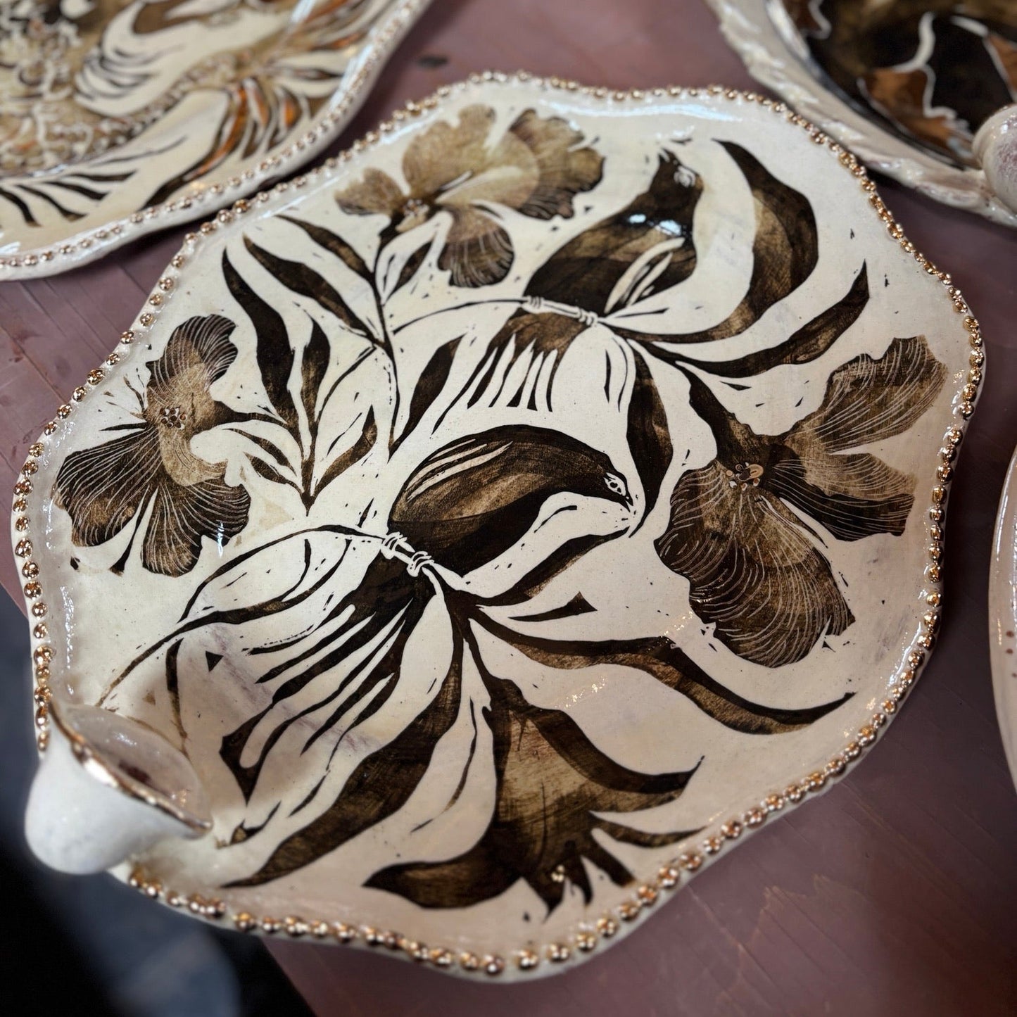 Pearl Edged Bird Candle Sconce