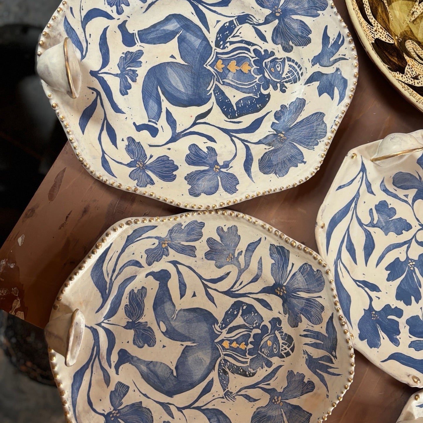 Blue Dancing Jester Candle Sconce