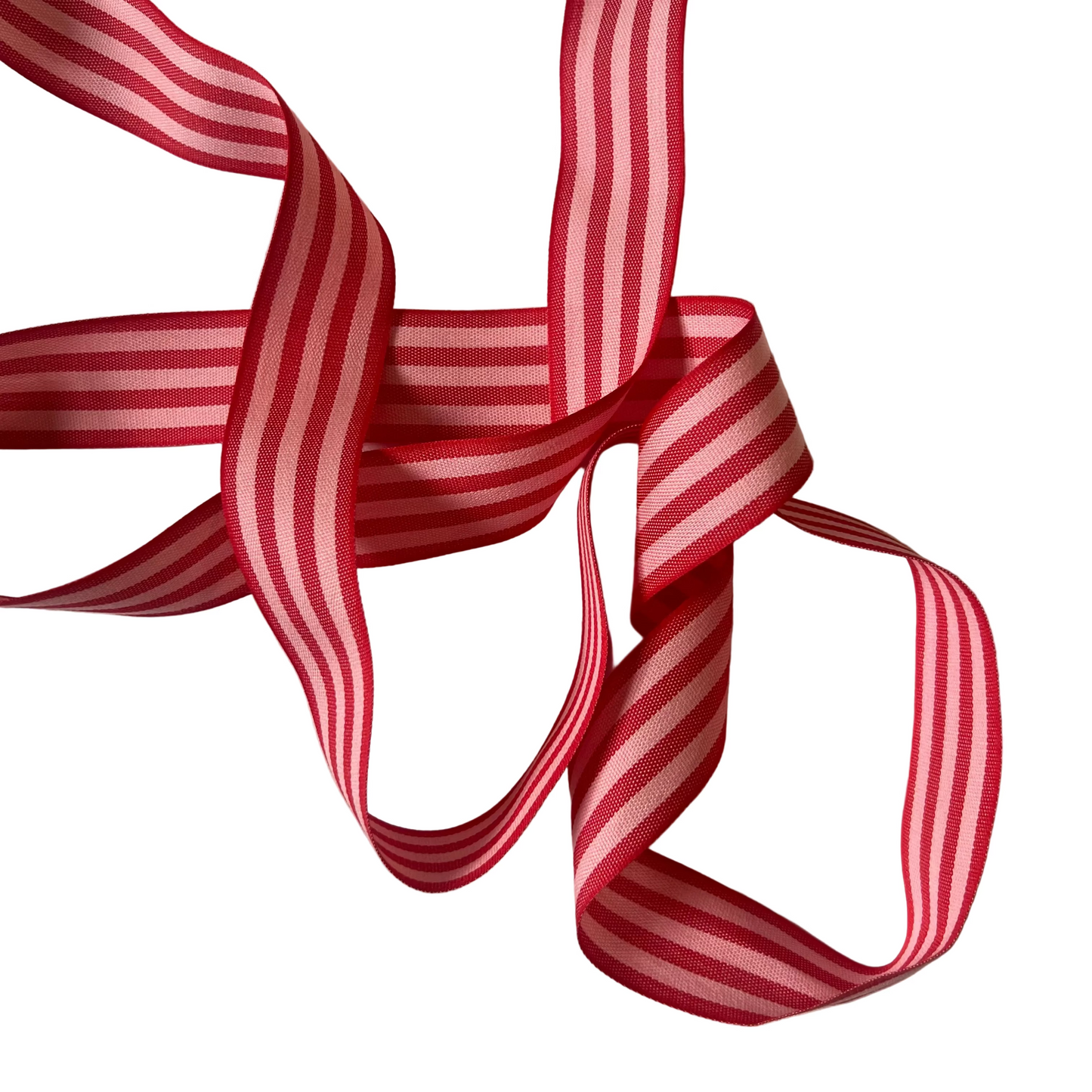 Red/Pink Cotton Striped Ribbon 35mm x 5m