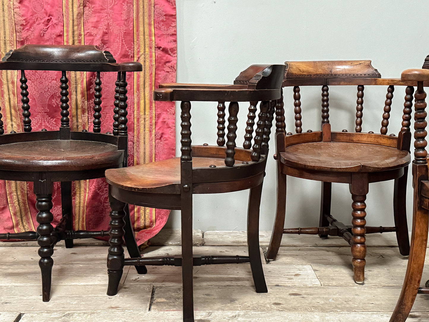 A Set of Four 19th Century Bow Back Bobbin Chairs