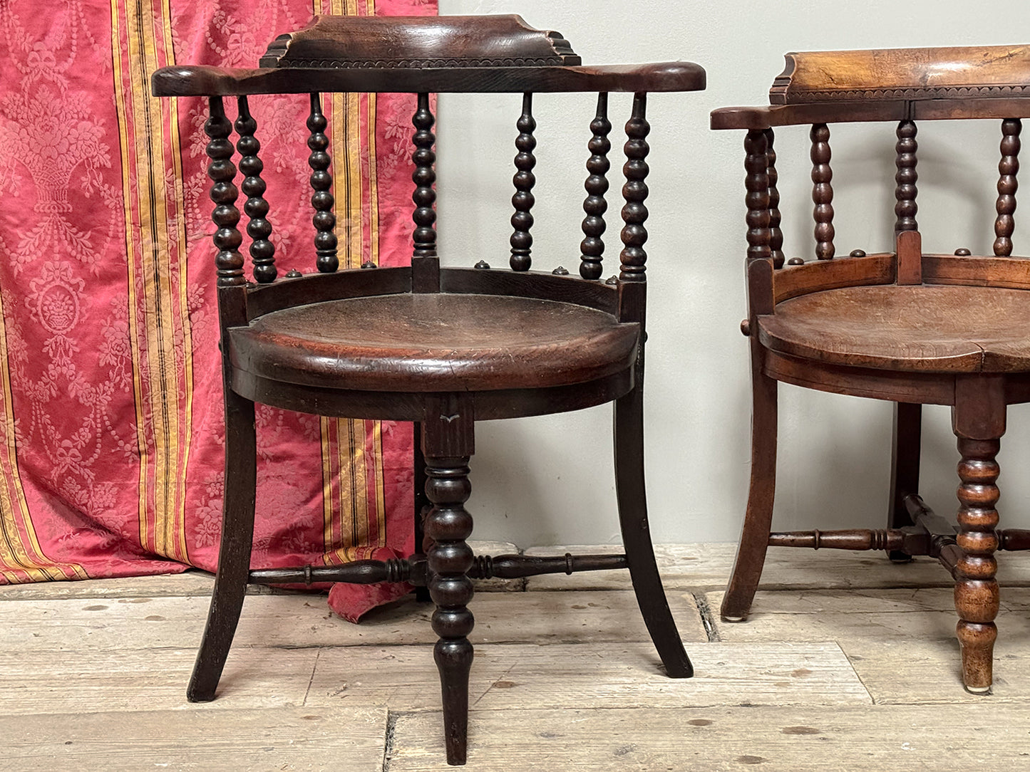 A Set of Four 19th Century Bow Back Bobbin Chairs