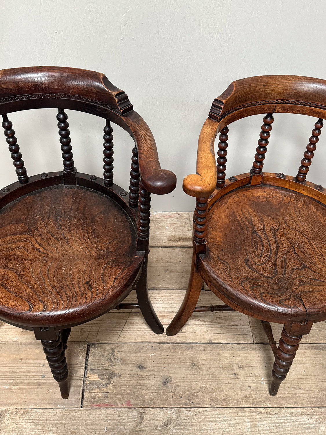 A Set of Four 19th Century Bow Back Bobbin Chairs