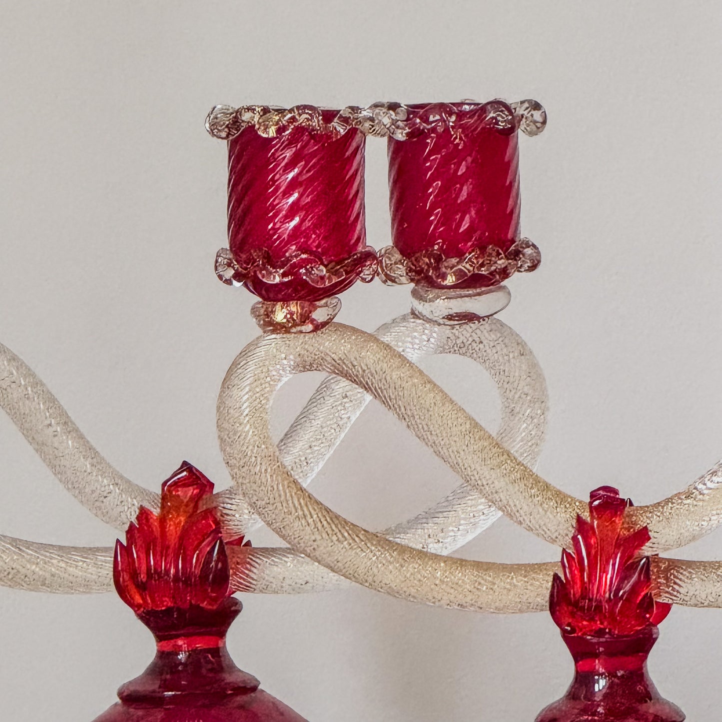 A Pair of Early 20th Century Murano Glass Candlesticks