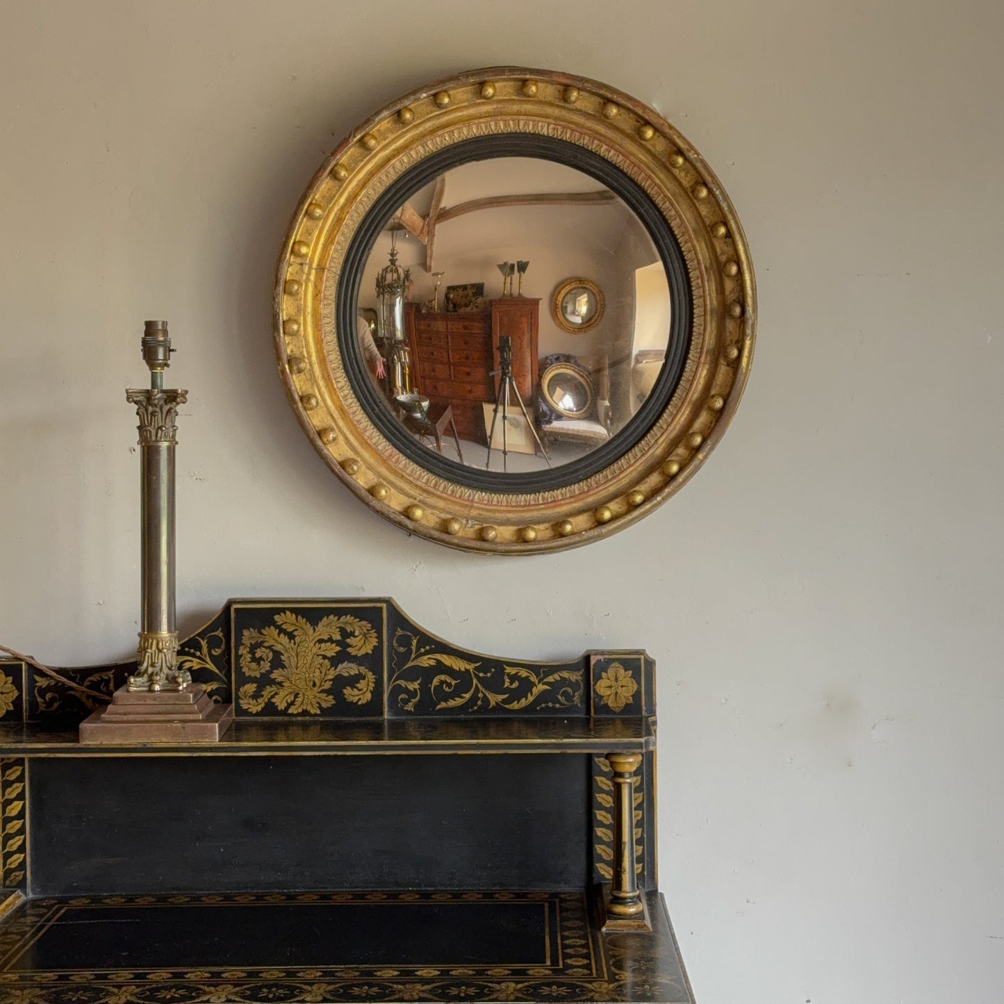 A Regency Period Giltwood Convex Mirror