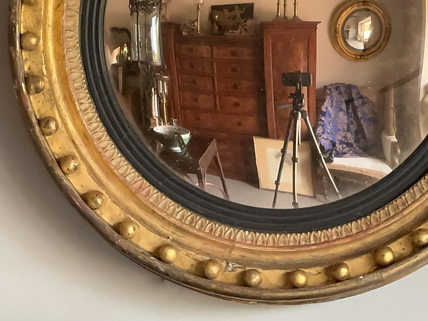 A Regency Period Giltwood Convex Mirror