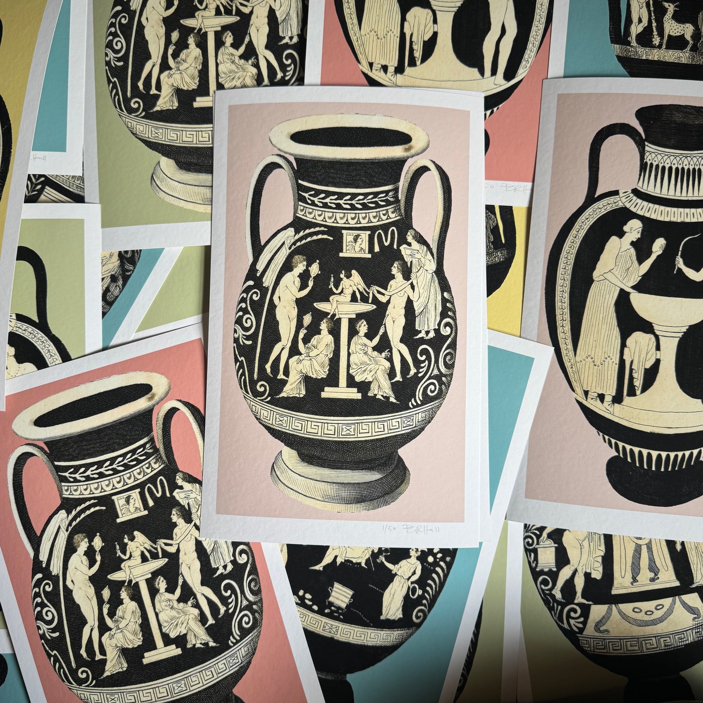 Greek Urn Print - Rose II