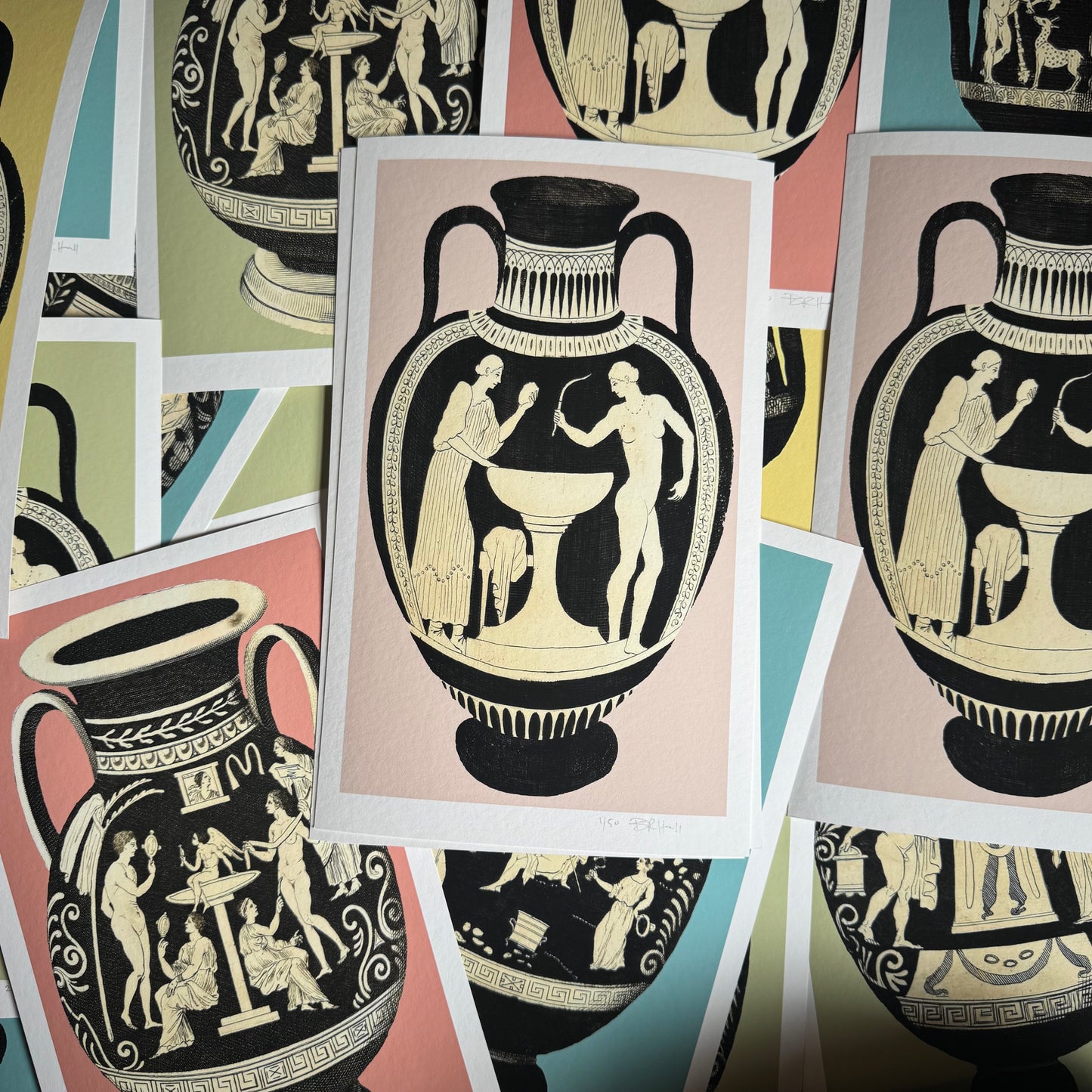 Greek Urn Print - Rose V
