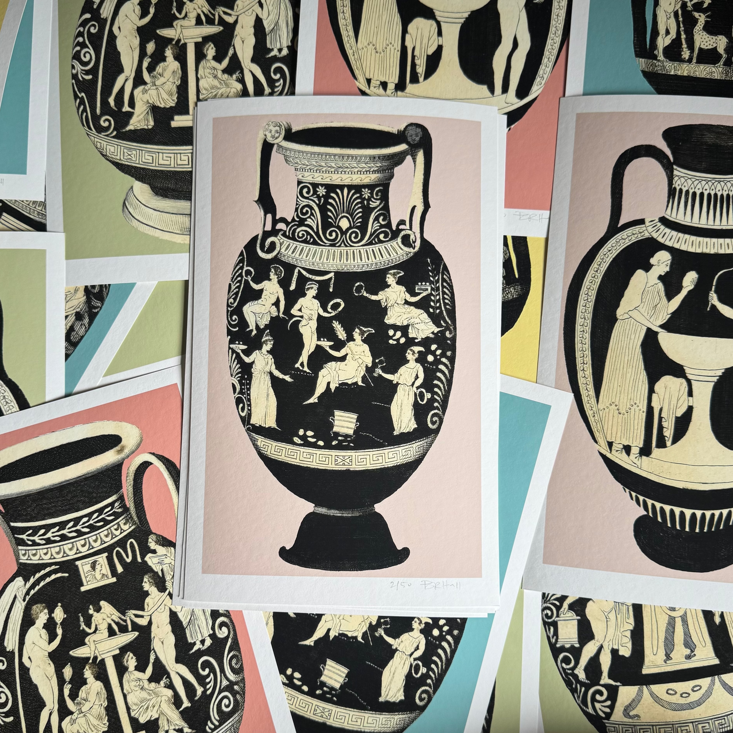 Greek Urn Print - Rose III