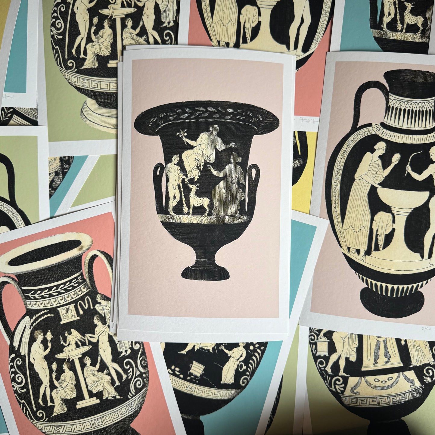 Greek Urn Print - Rose I
