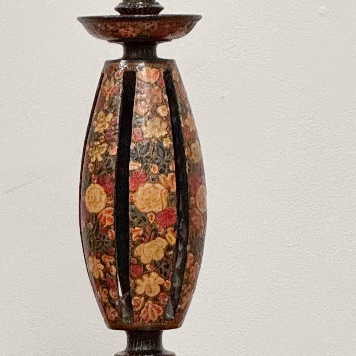 A Late 19th Century Hand Painted Kashmiri Lamp Base