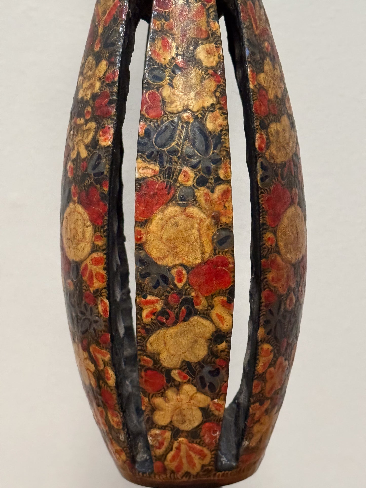 A Late 19th Century Hand Painted Kashmiri Lamp Base