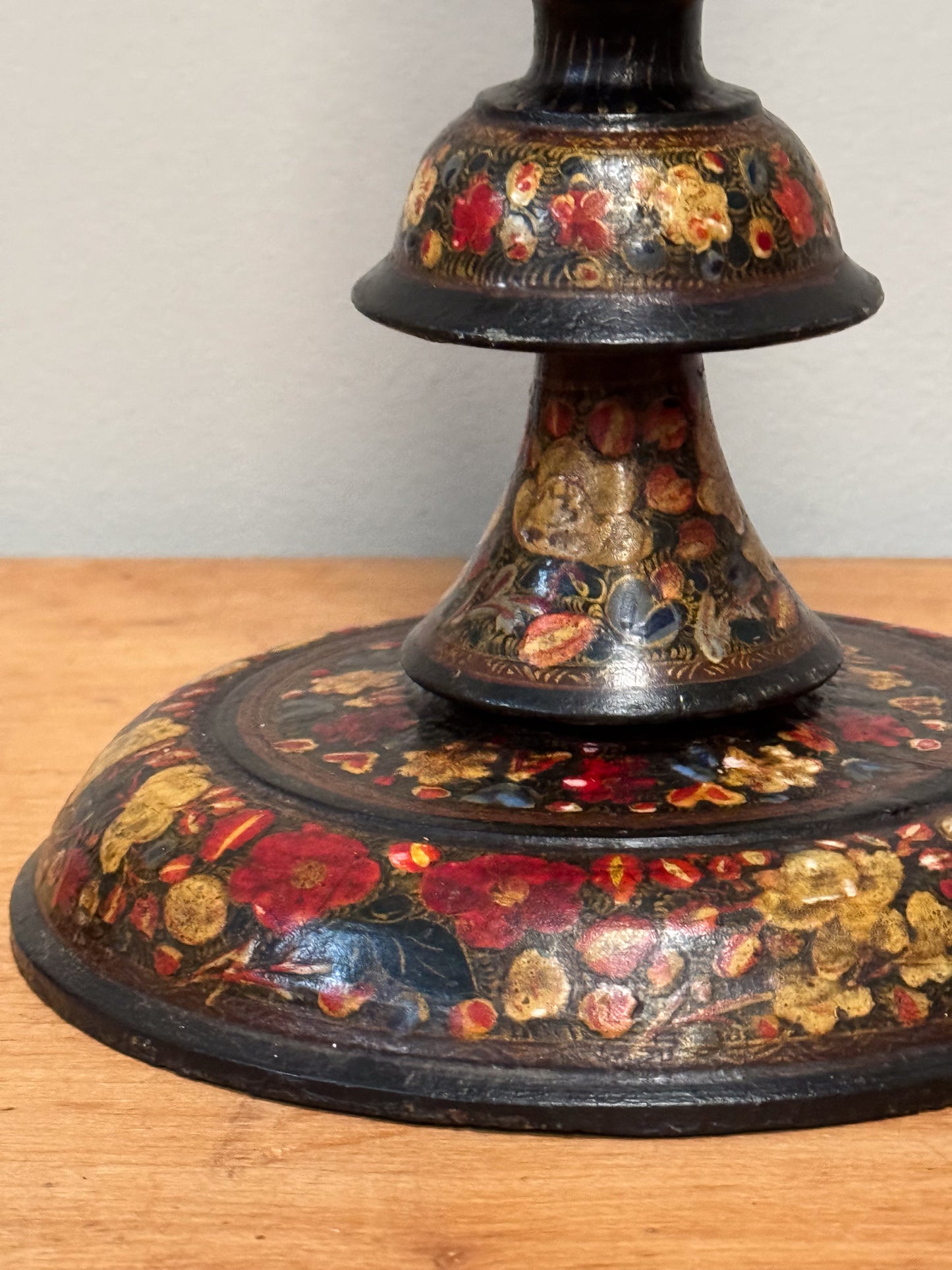 A Late 19th Century Hand Painted Kashmiri Lamp Base