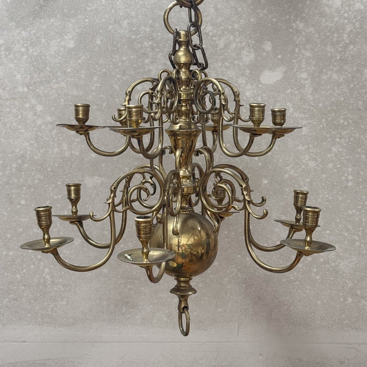 A 19th Century Dutch Style Brass Chandelier