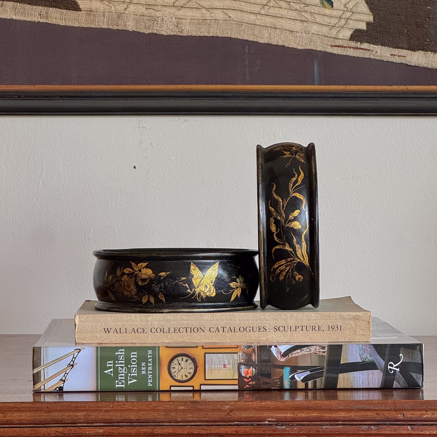 A Pair of Regency Lacquer Wine Coasters