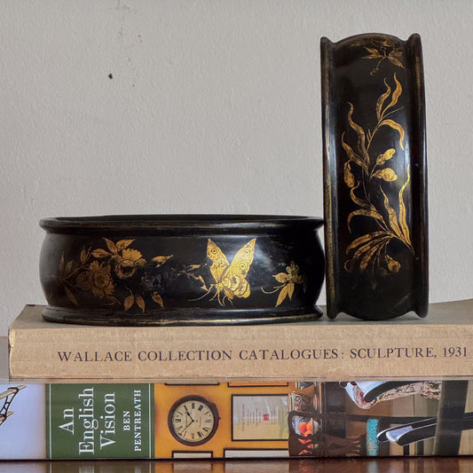 A Pair of Regency Lacquer Wine Coasters