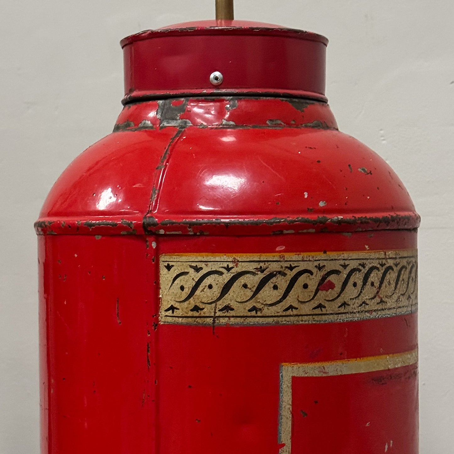 Red Tea Canister Lamp