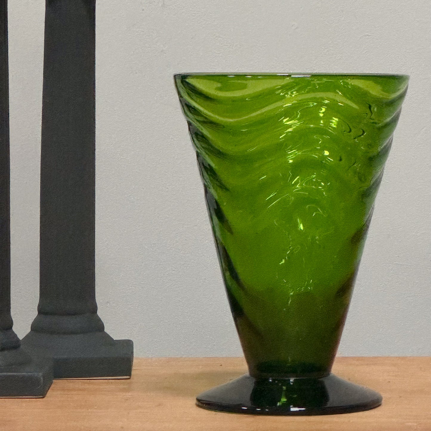 A White Friars Green Glass Vase