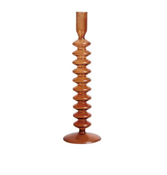 Amber Glass Candlestick